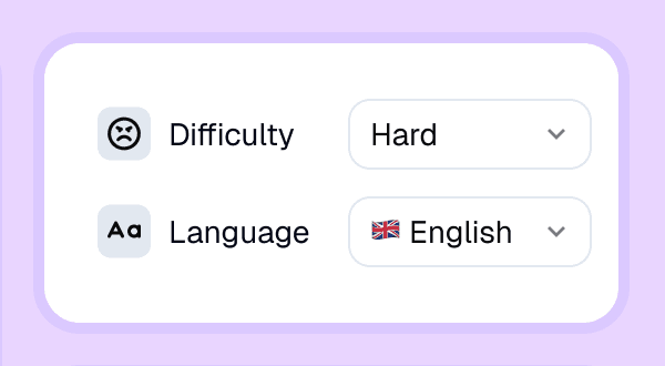 Four difficulty levels